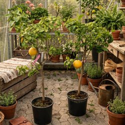 Grapefrugttr�, Star ruby, r�d frugt (Citrus paradisi star ruby), cirka 100 cm