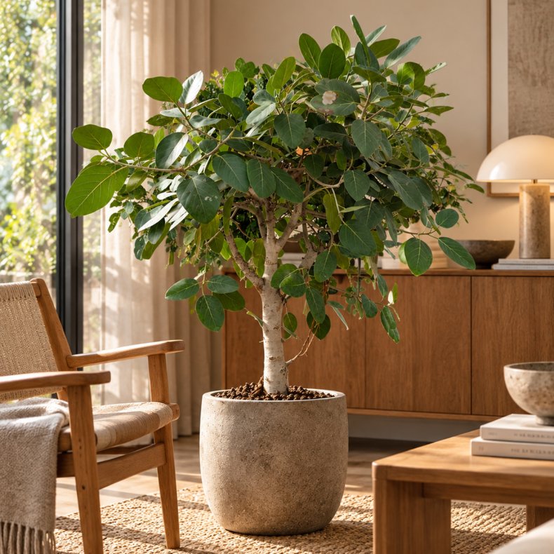 Banyan-figen (Ficus benghalensis), eksklusiv opstammet stueplante, ca. 150 cm
