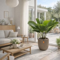 Vanuatu-viftepalme (Licuala grandis), 80-100 cm, store vifteblade