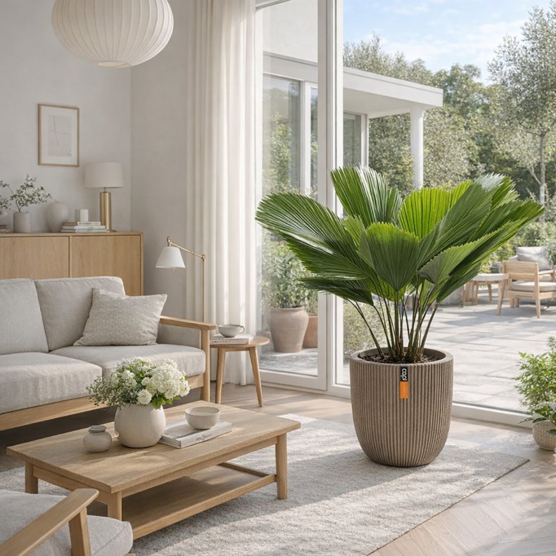 Vanuatu-viftepalme (Licuala grandis), 80-100 cm, store vifteblade